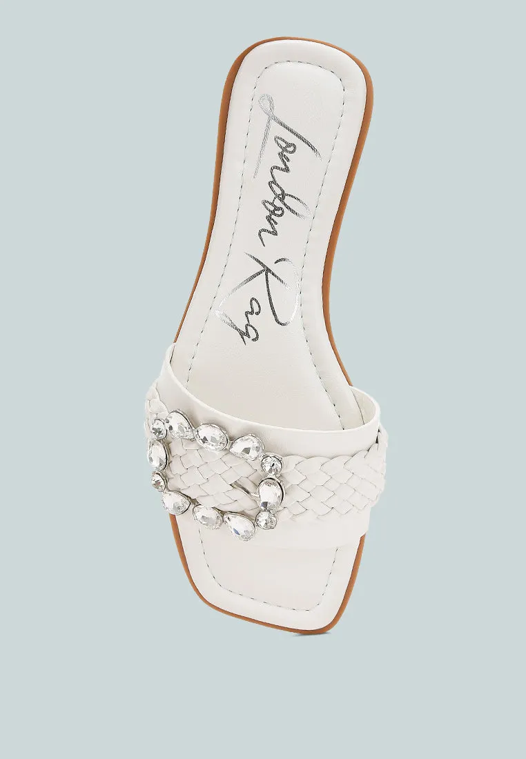 Diamante Flat Sandals By Ruw