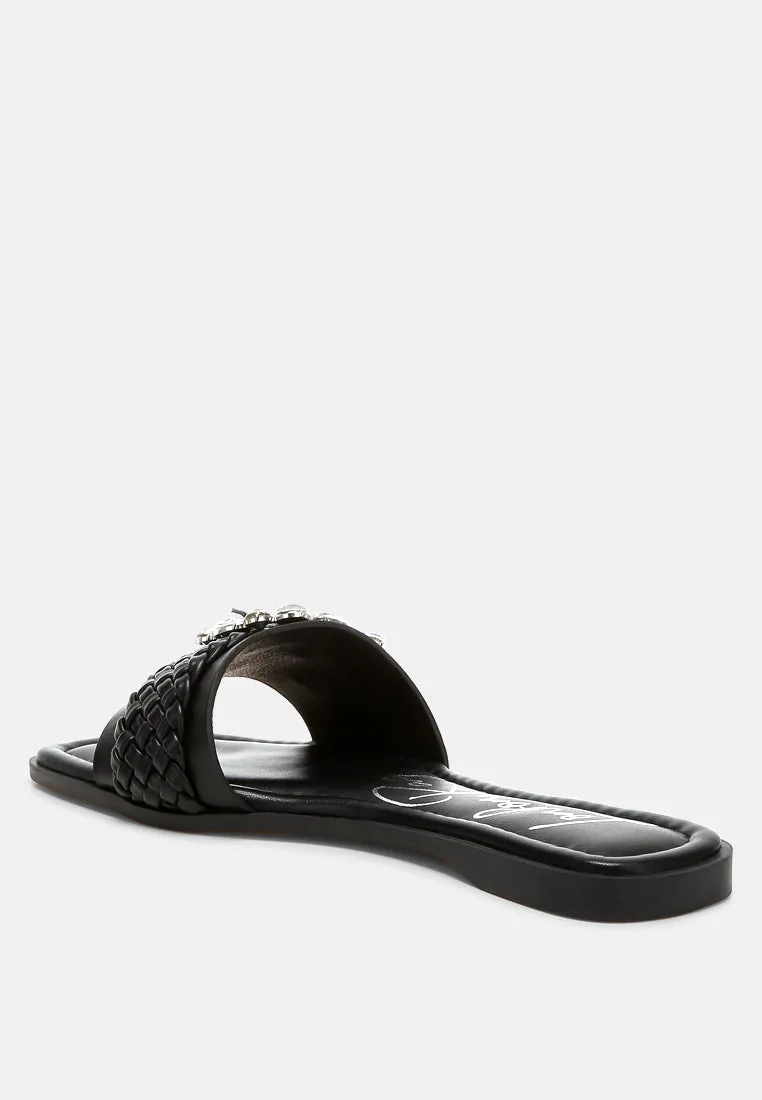 Diamante Flat Sandals By Ruw