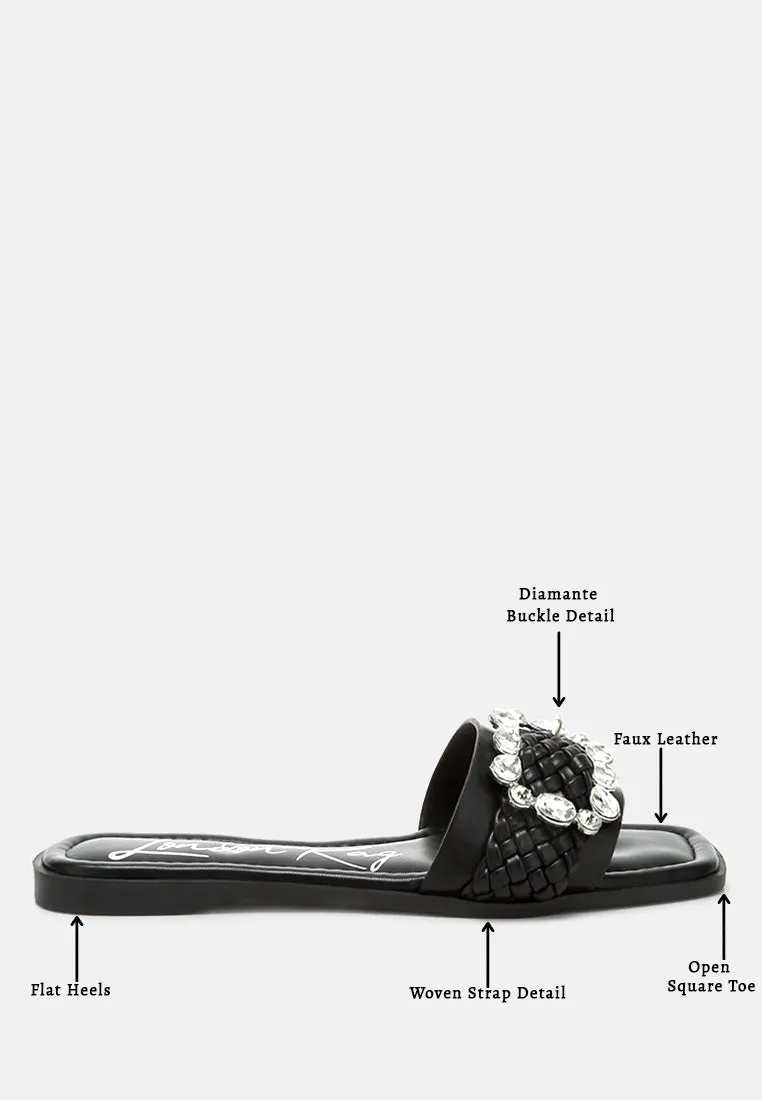 Diamante Flat Sandals By Ruw