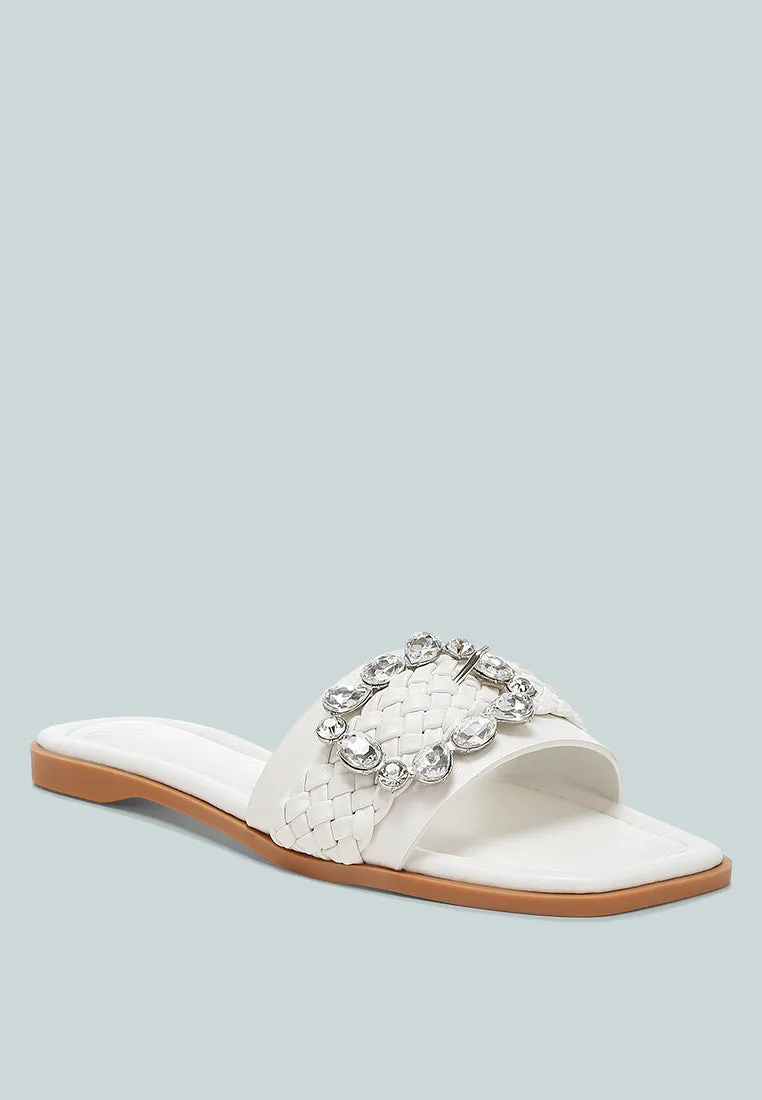 Diamante Flat Sandals By Ruw