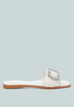 Diamante Flat Sandals By Ruw