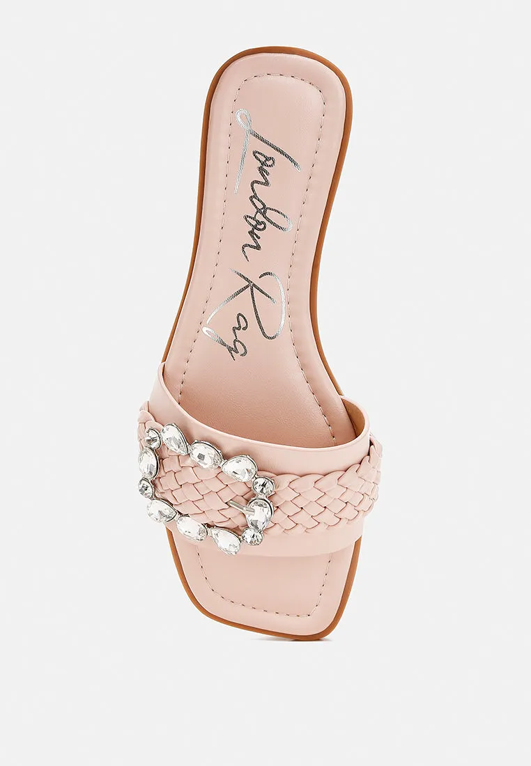 Diamante Flat Sandals By Ruw