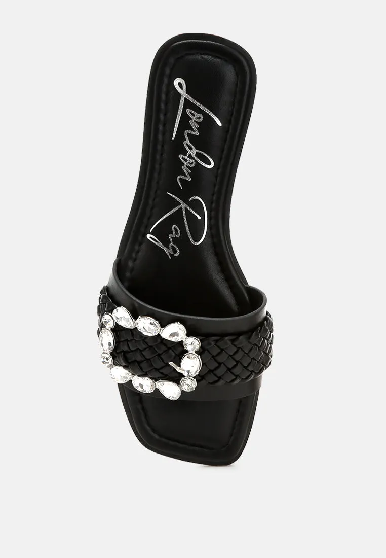Diamante Flat Sandals By Ruw