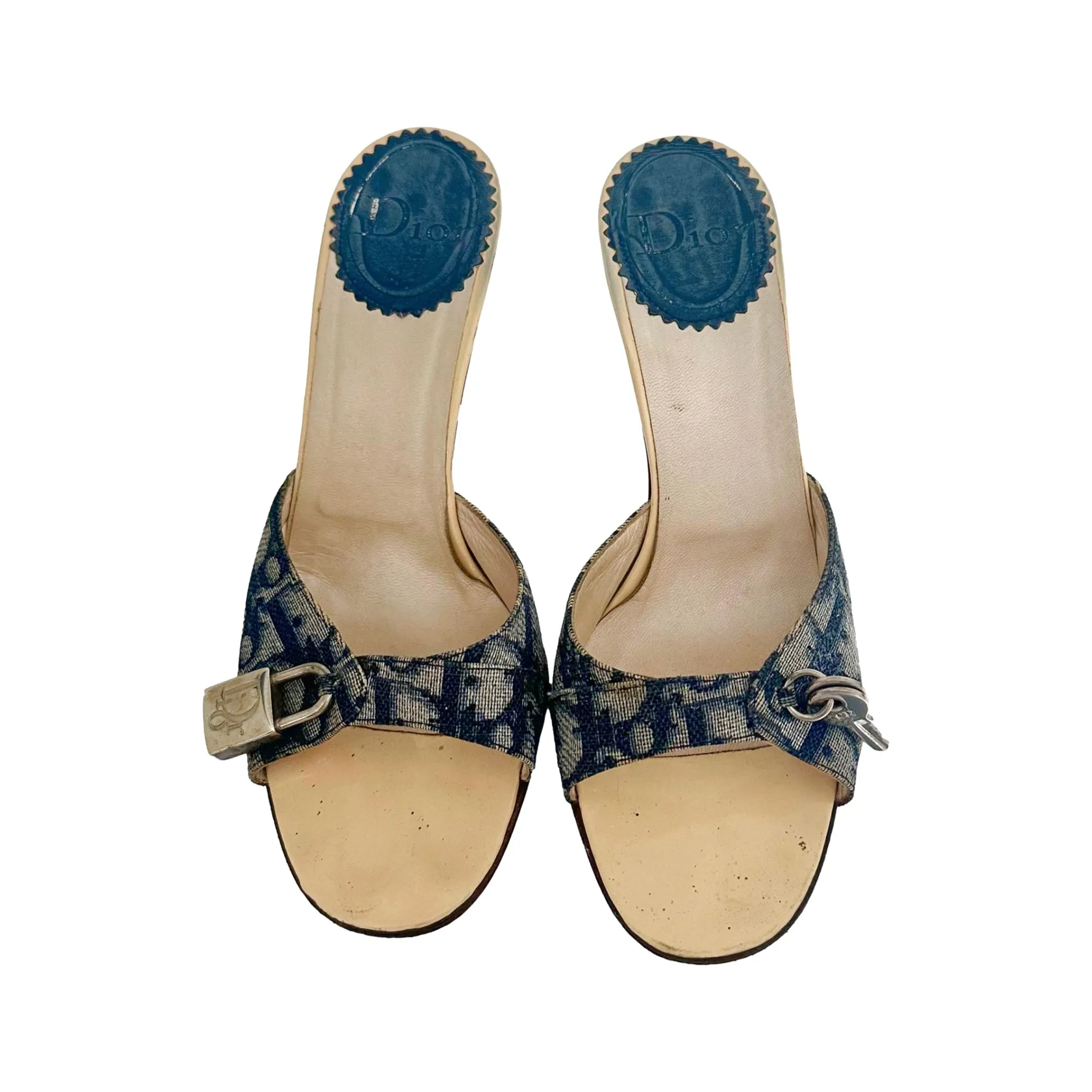 Dior Blue Logo Lock   Key Heels
