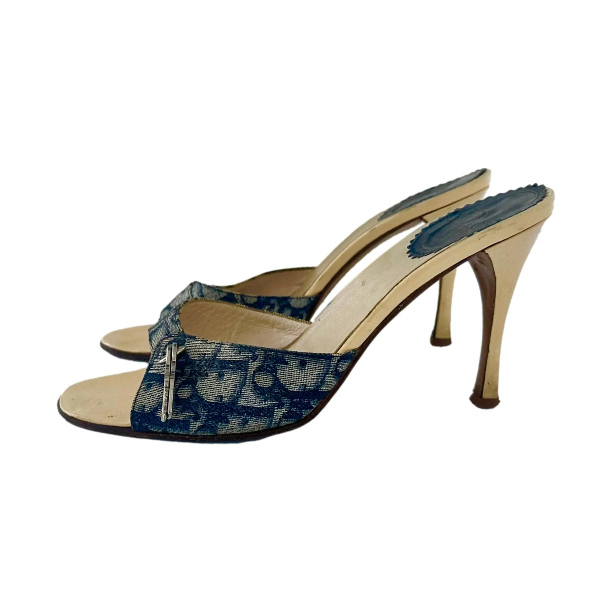 Dior Blue Logo Lock   Key Heels