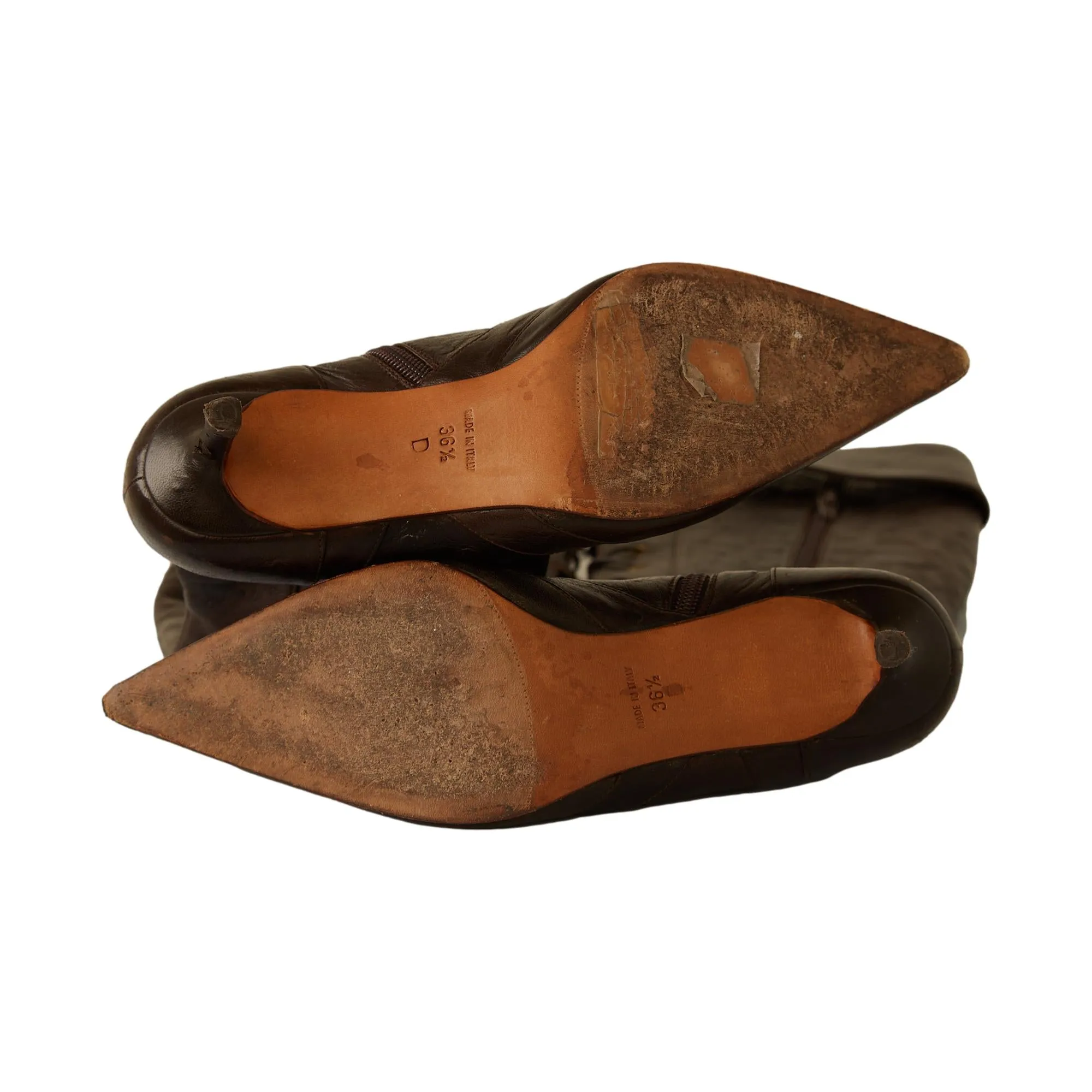 Dior Brown 'CD' Logo Ostrich Boots