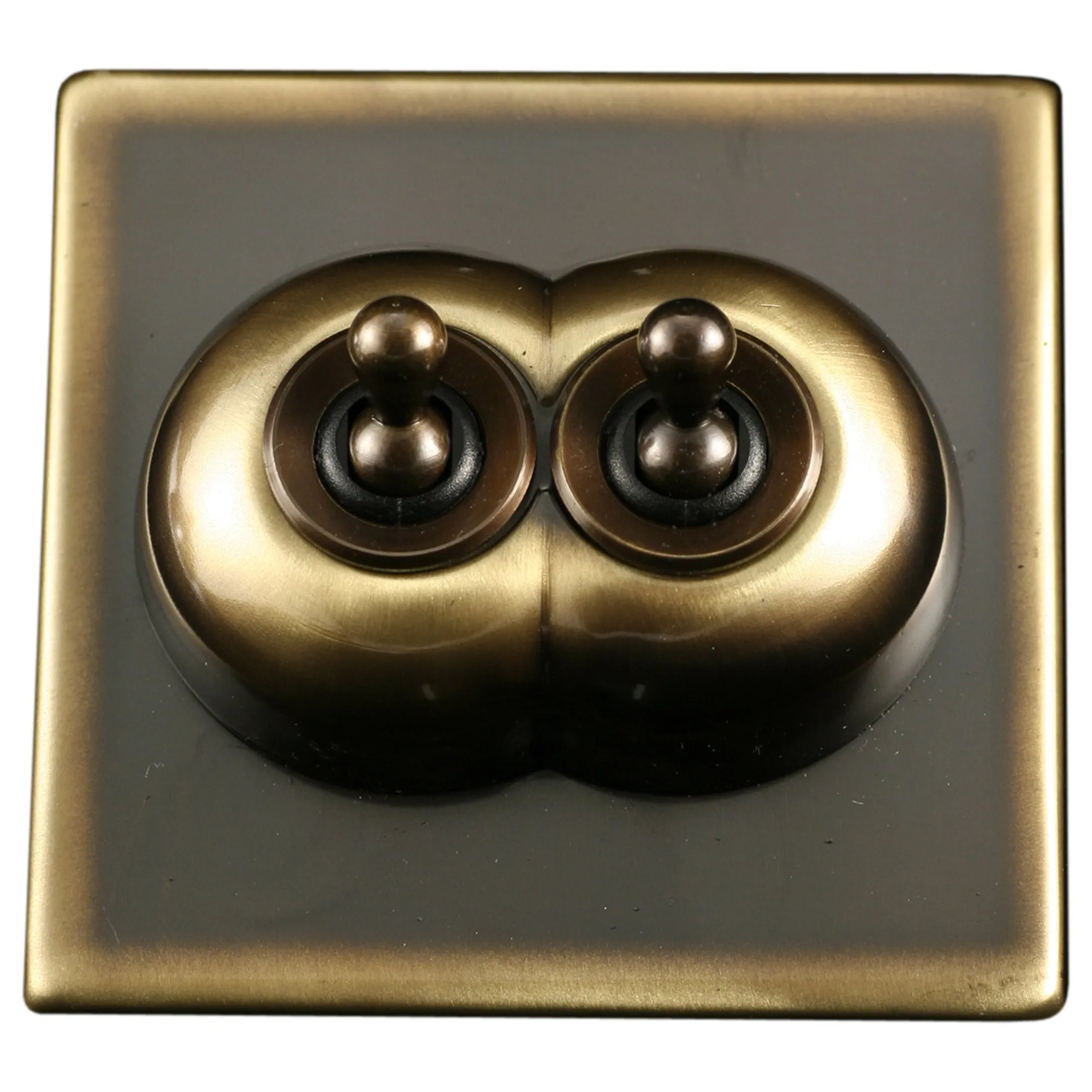 ElekTek Convert-a-Switch Victorian Brass Light Switch Toggle Cover Plate