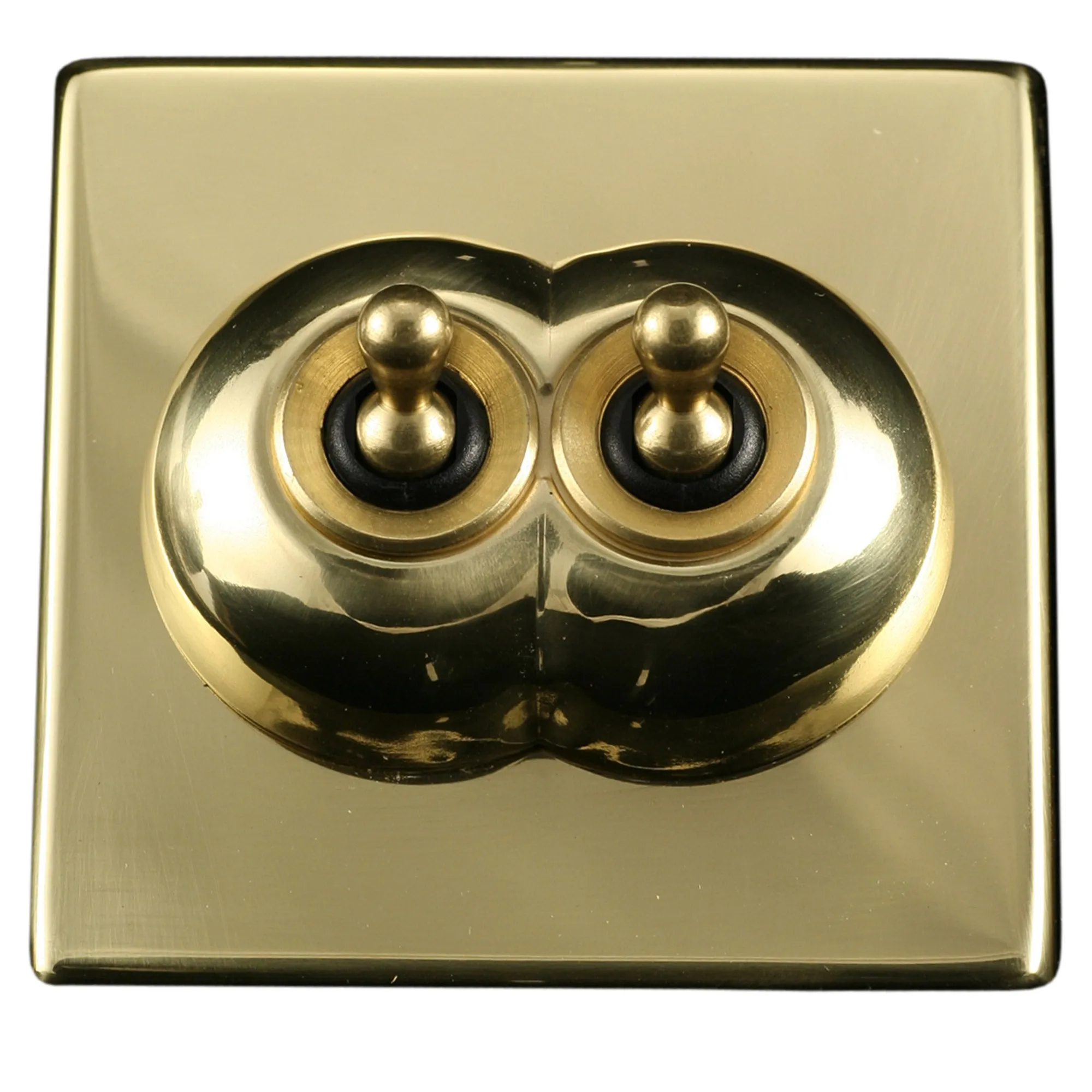 ElekTek Convert-a-Switch Victorian Brass Light Switch Toggle Cover Plate
