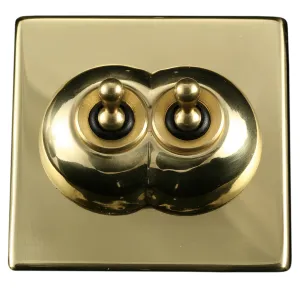 ElekTek Convert-a-Switch Victorian Brass Light Switch Toggle Cover Plate