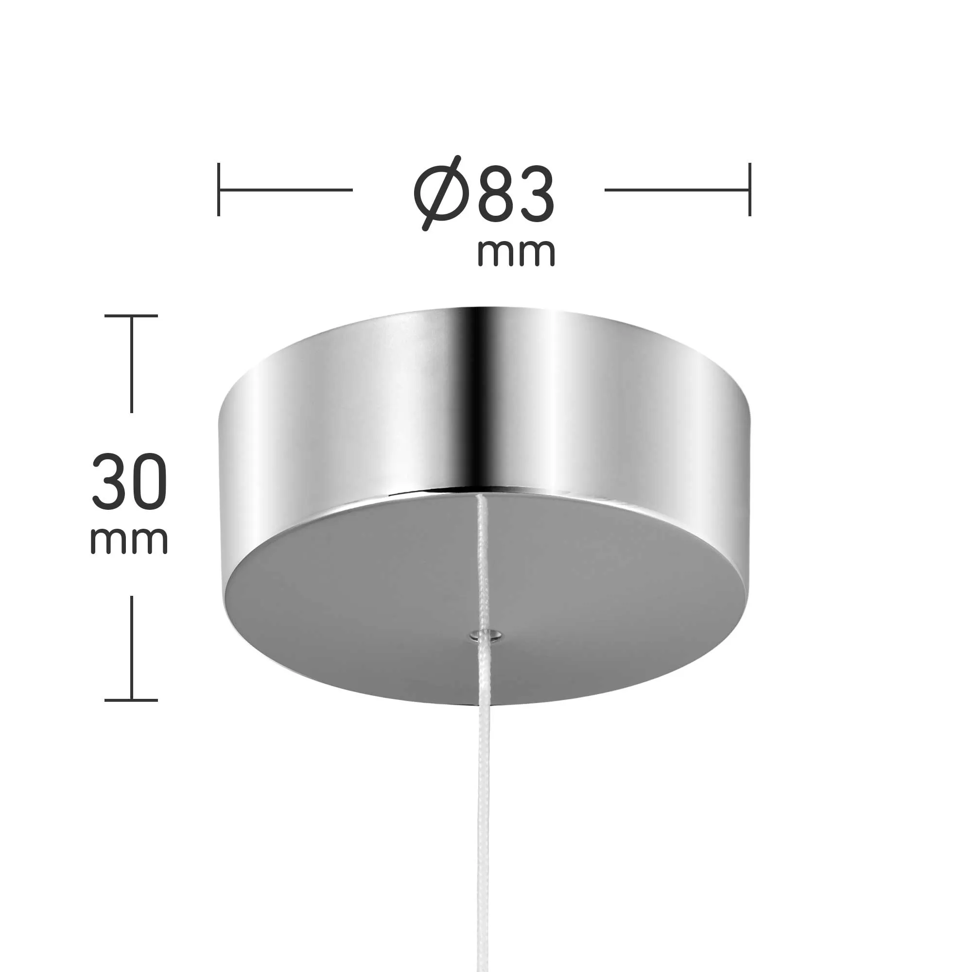 ElekTek Light Pull Cord Switch Ideal for Bathroom Ceiling with Metal Plated Cover (Matt Black - Thermoplastic)