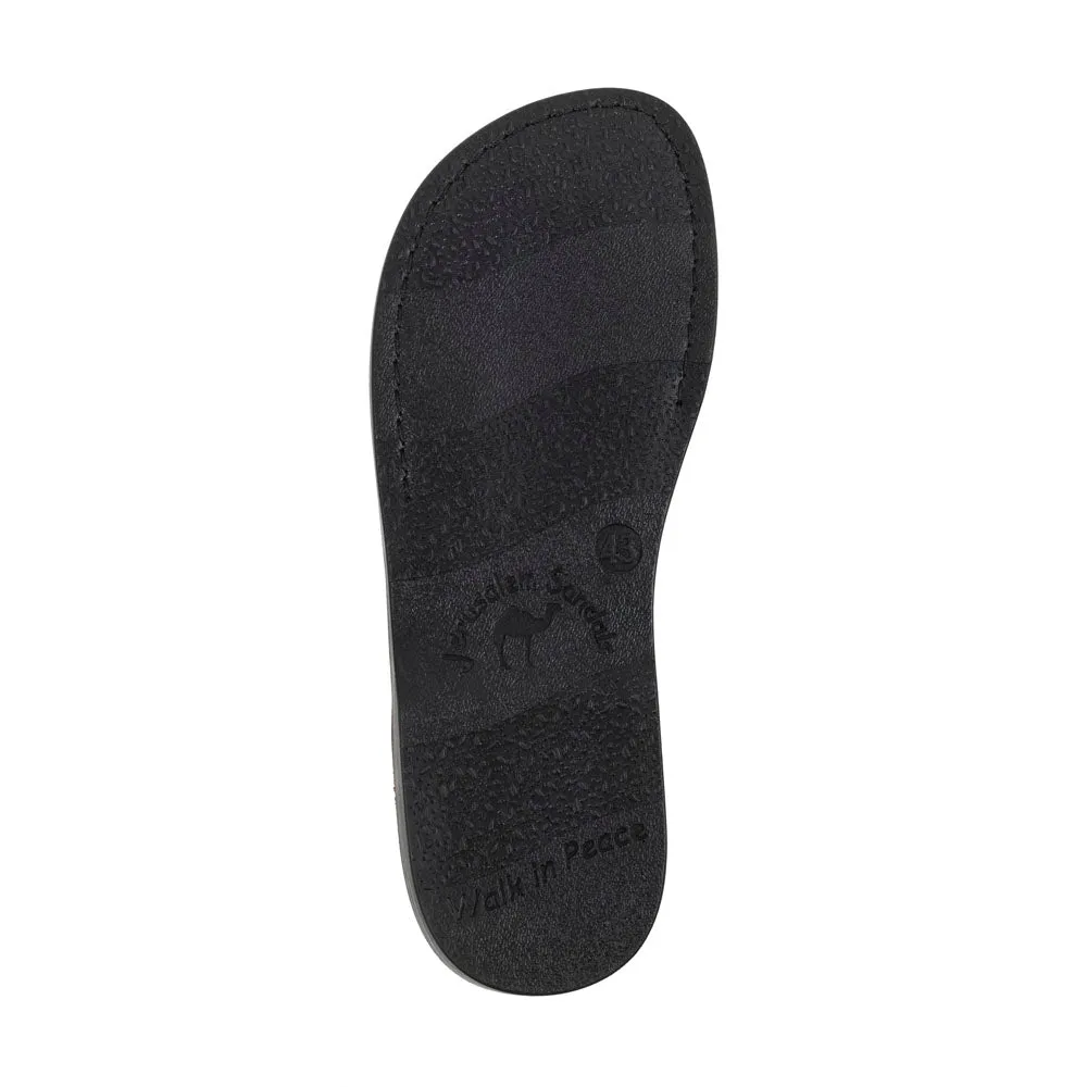 Elisha - Leather Three Strap Sandal | Brown