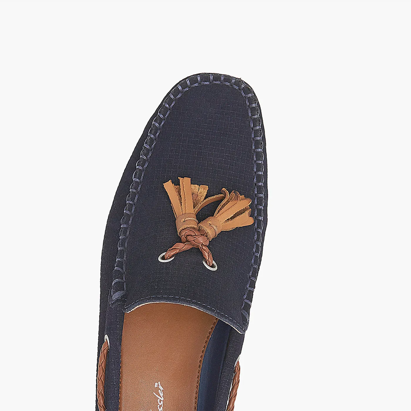 Embossed Suede Loafers