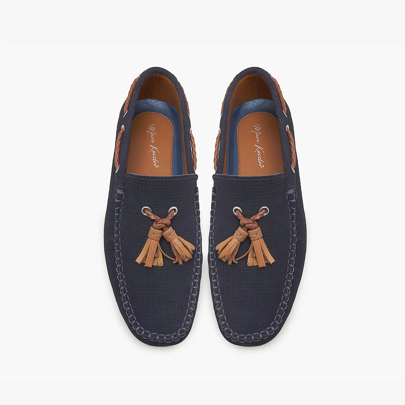 Embossed Suede Loafers