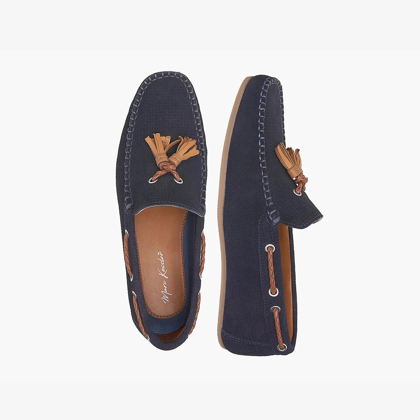 Embossed Suede Loafers