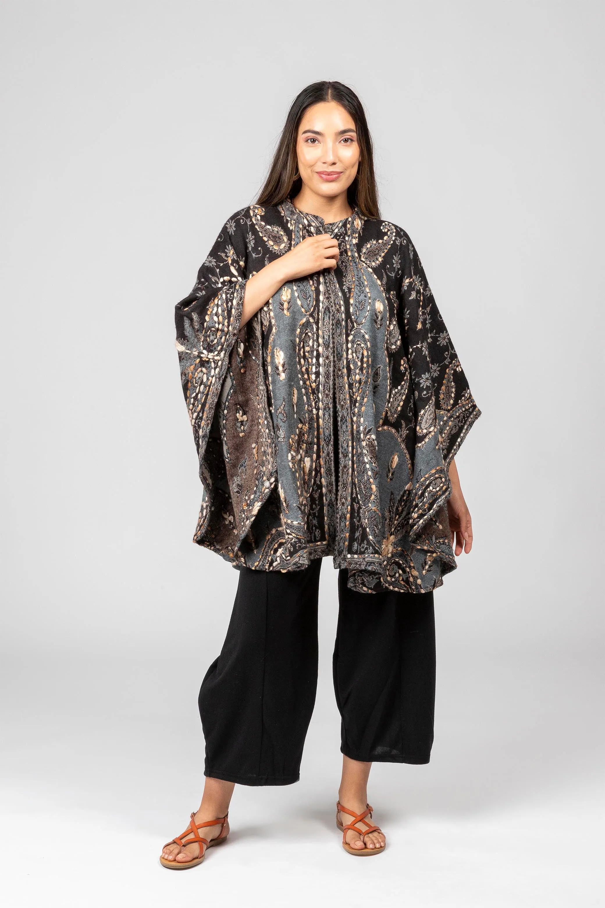 Embroidered Poncho
