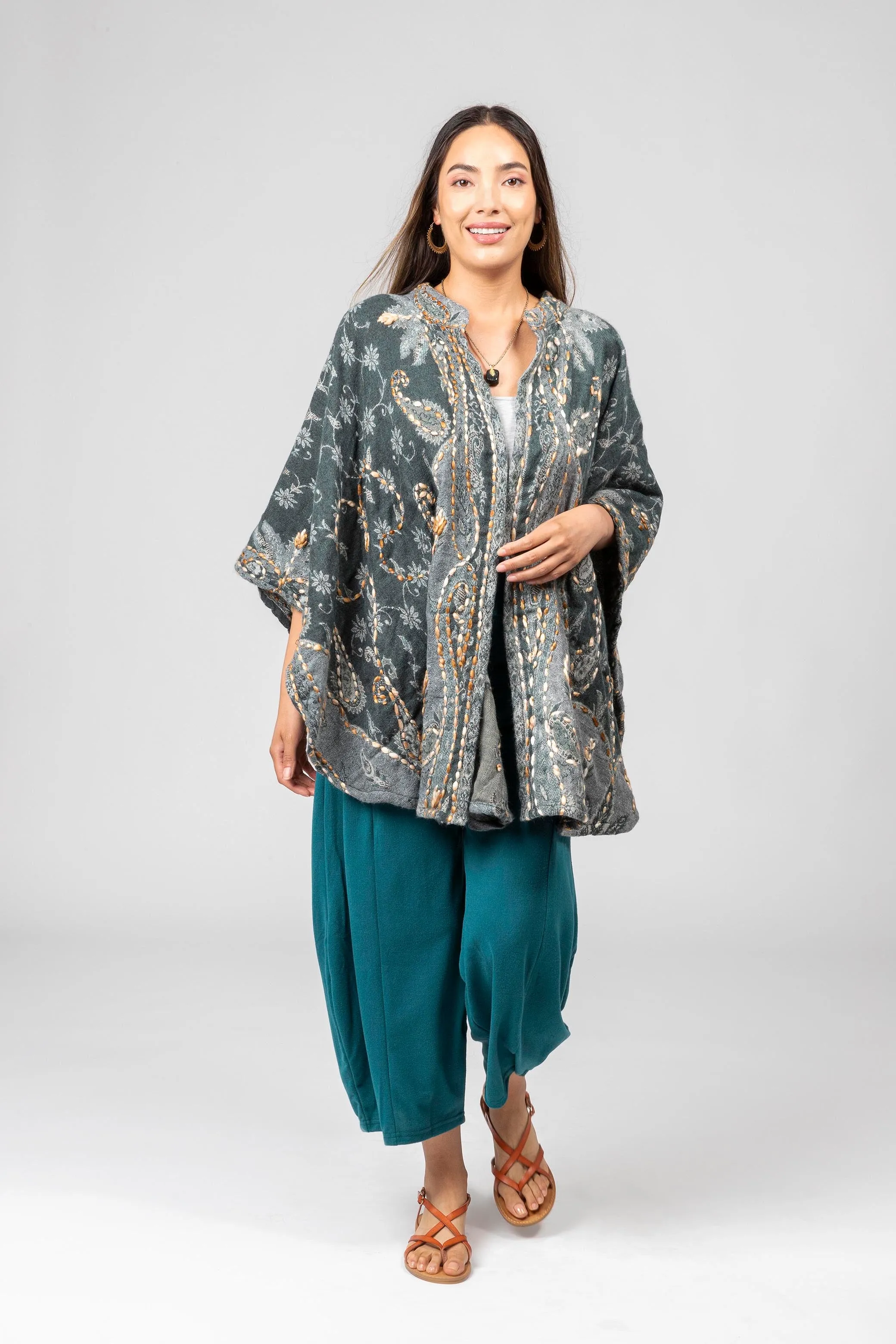 Embroidered Poncho