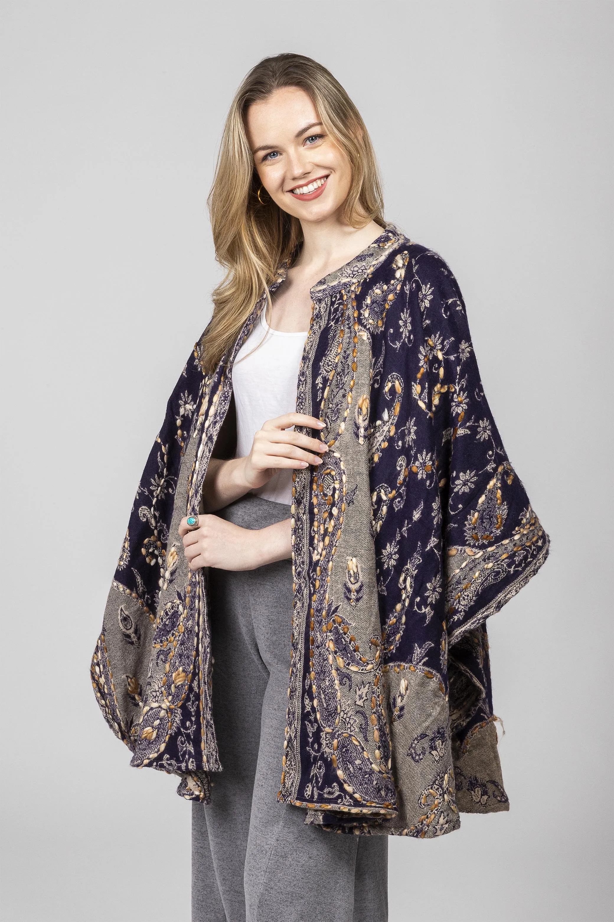 Embroidered Poncho