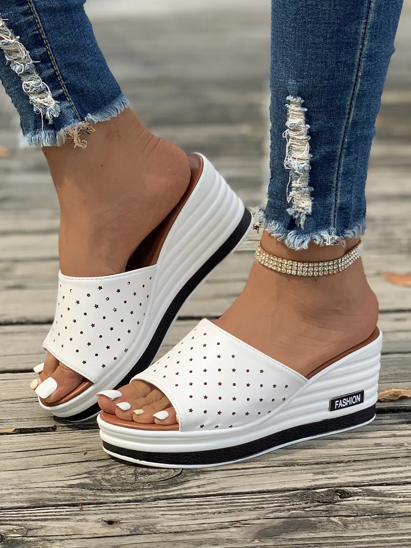 Female Stylish Peep Toe Wedge Sandals