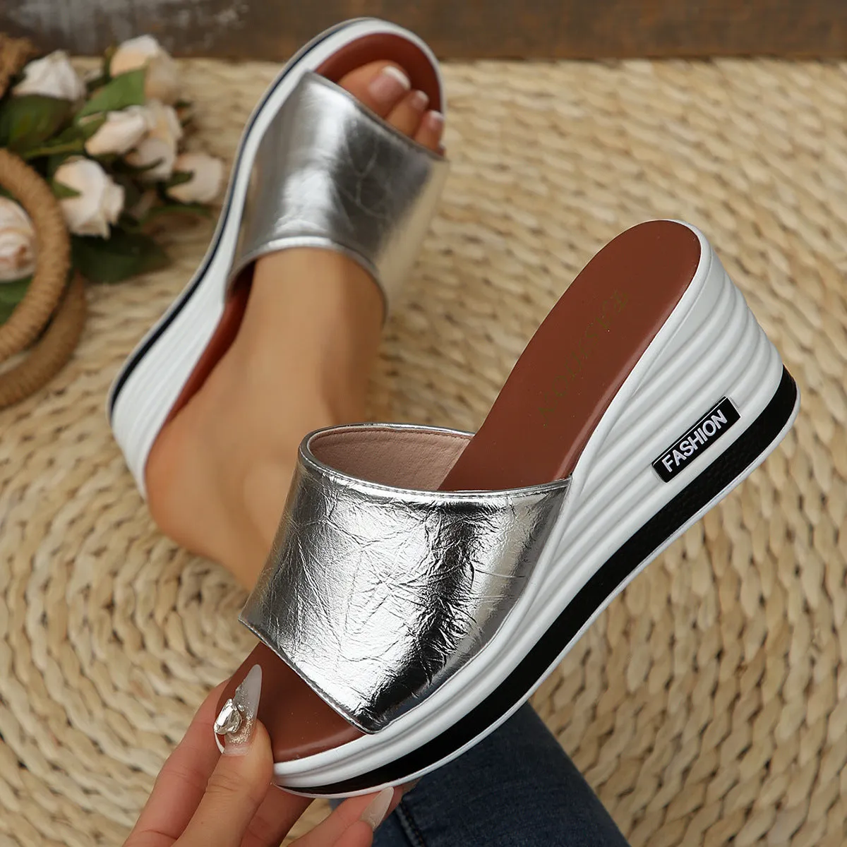 Female Stylish Peep Toe Wedge Sandals