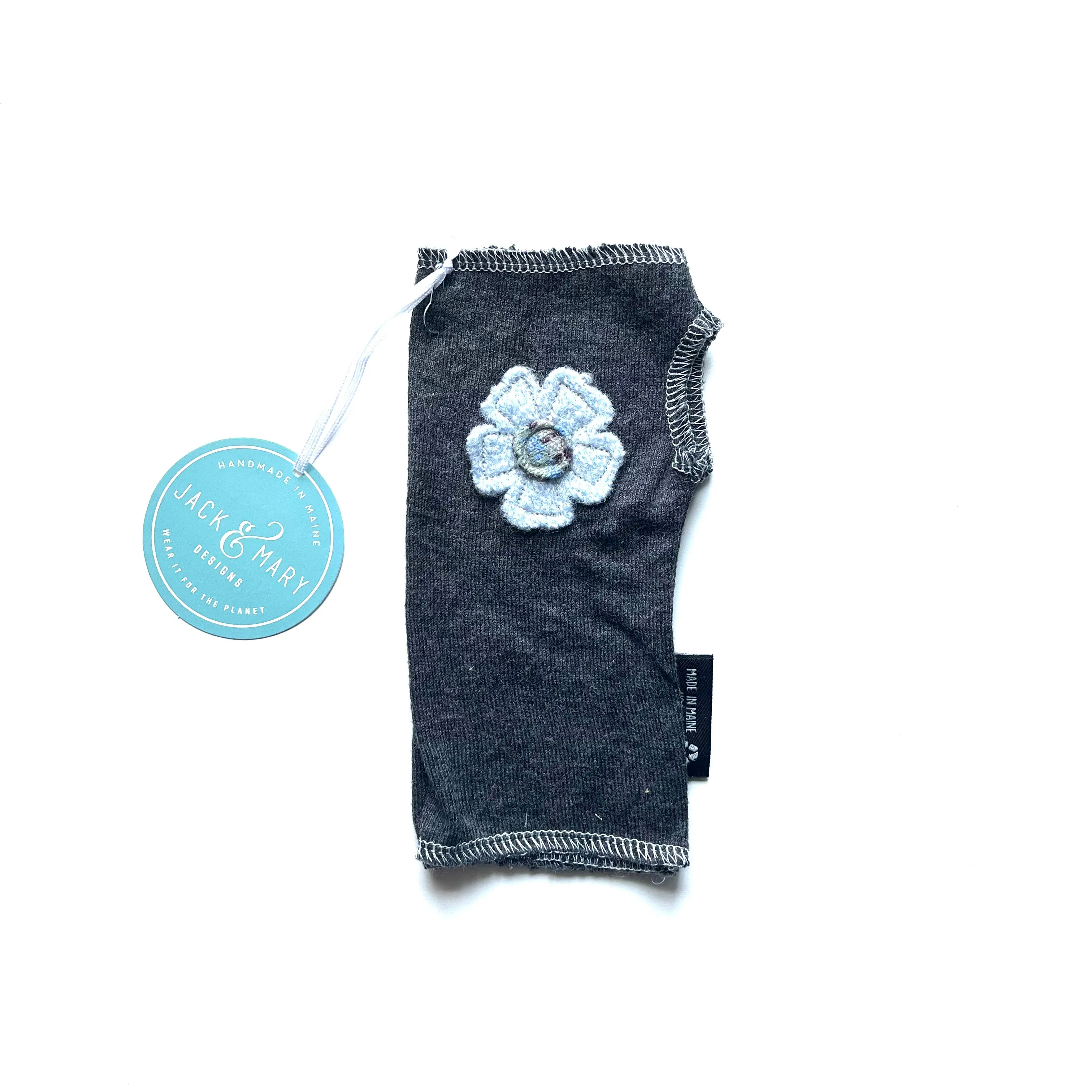 Fingerless Mittens Short, Grey Merino Wool | 080