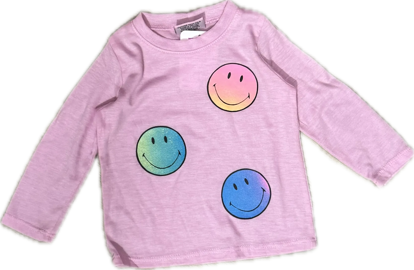 FIREHOUSE- Neon Smileys Long Sleeve Tee (carnation)