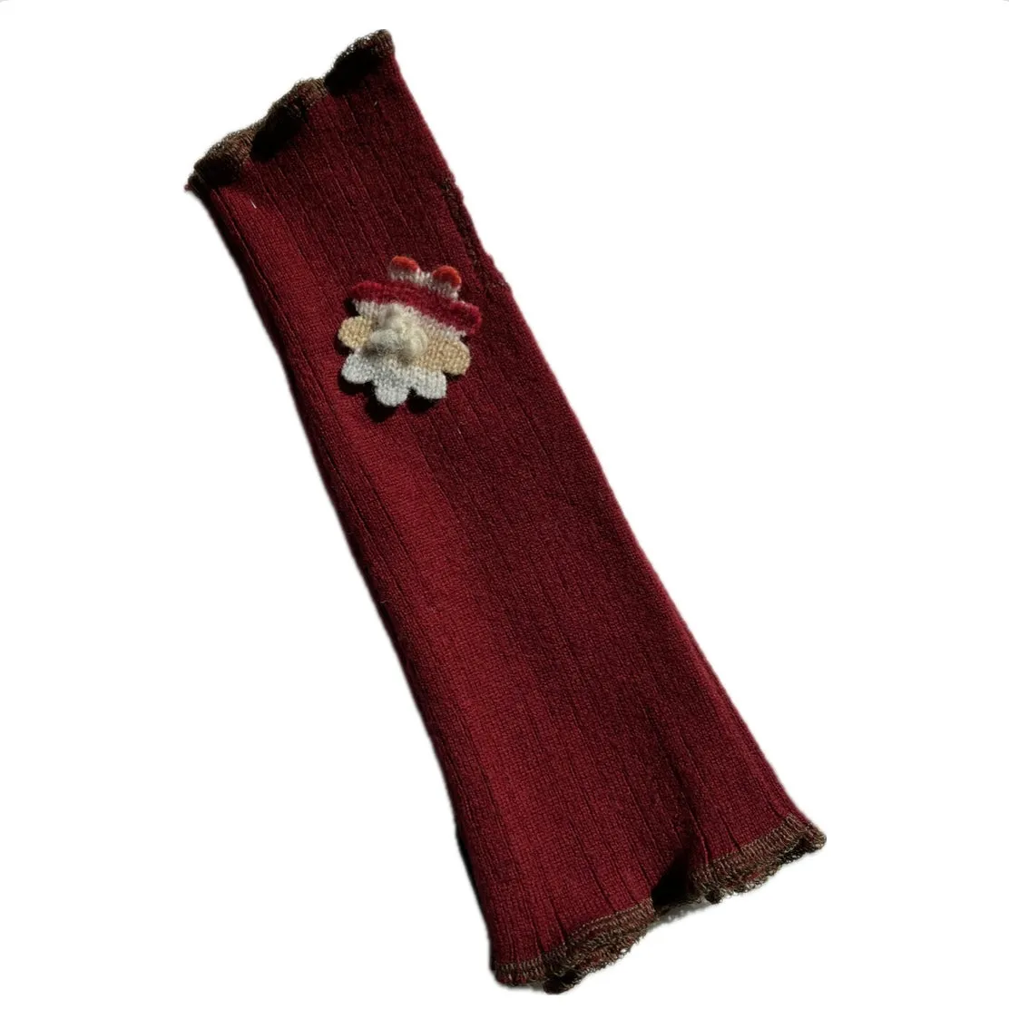 Fit & Flare Fingerless - Red with Striped Flower - 29