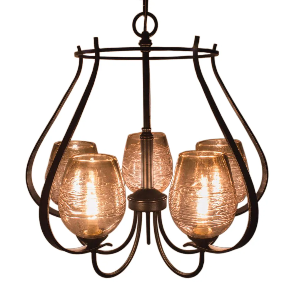 Flora Chandelier 5 Arm Up with Basket