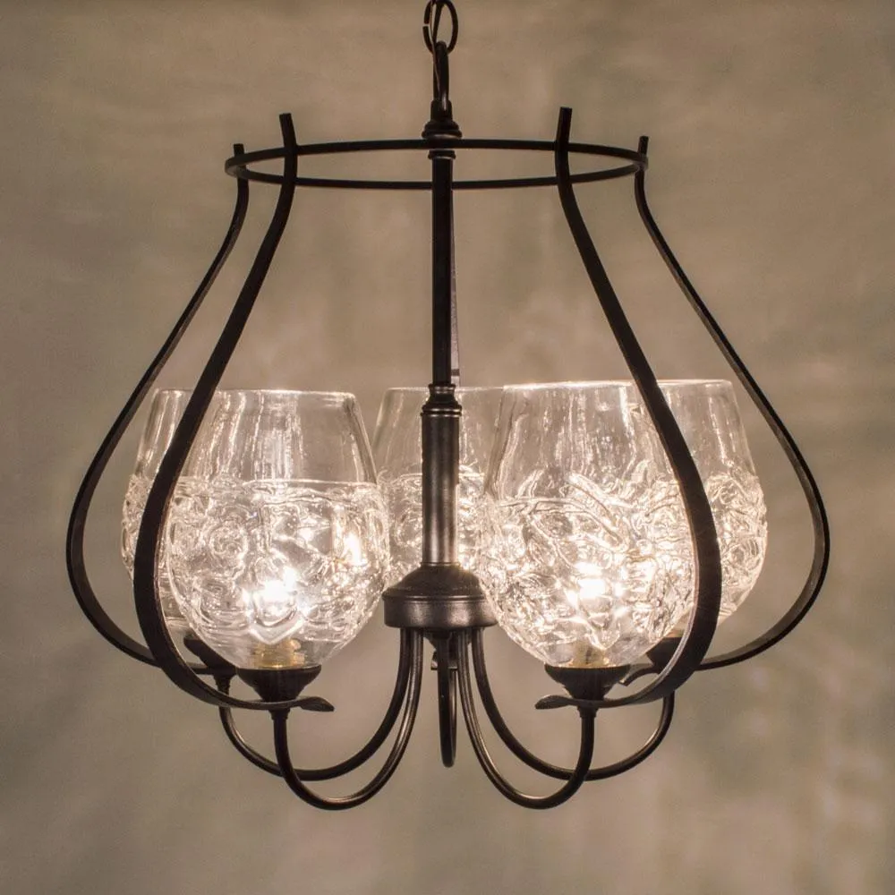 Flora Chandelier 5 Arm Up with Basket