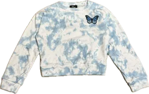 FLOWERS BY ZOE- Blue Butterfly Tye Dye Sweatshirt