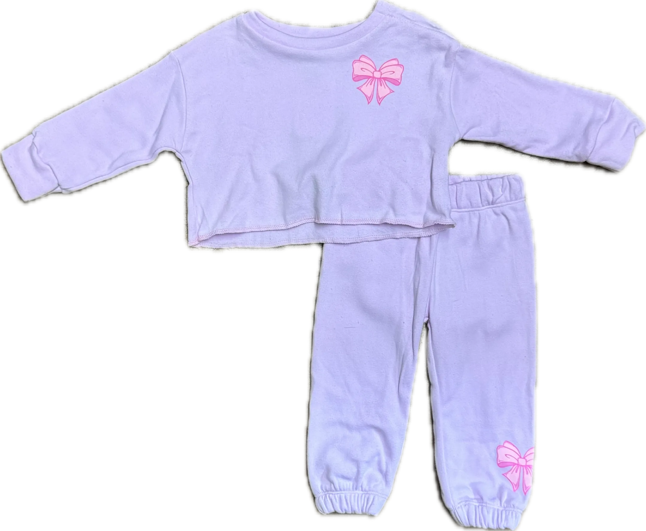 FLOWERS BY ZOE- Light Pink Bow Baby Lounge Set
