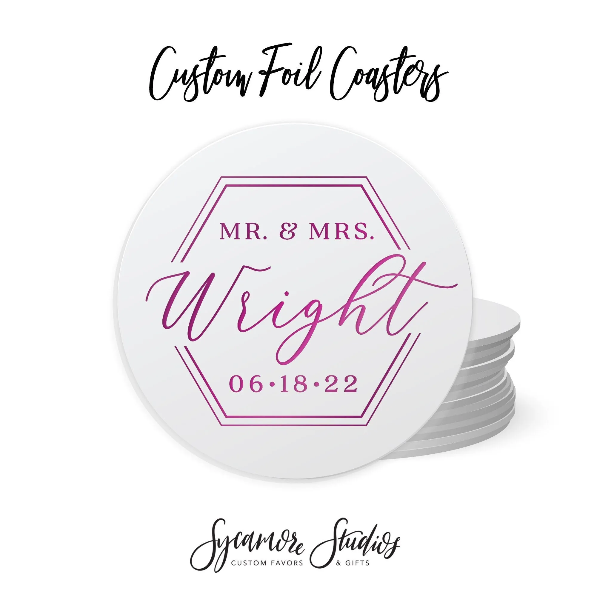 Foiled Wedding Coaster #5 - Geometric