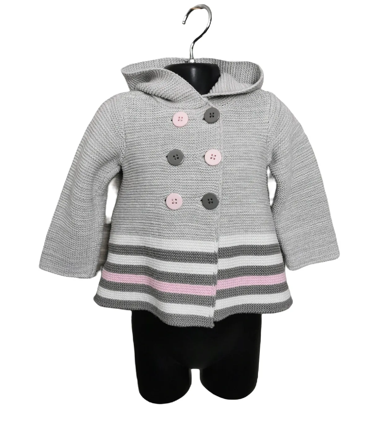 GIRL SIZE 2 YEARS - FIRST IMPRESSIONS, Soft Knit, Hooded Sweater Jacket EUC B28