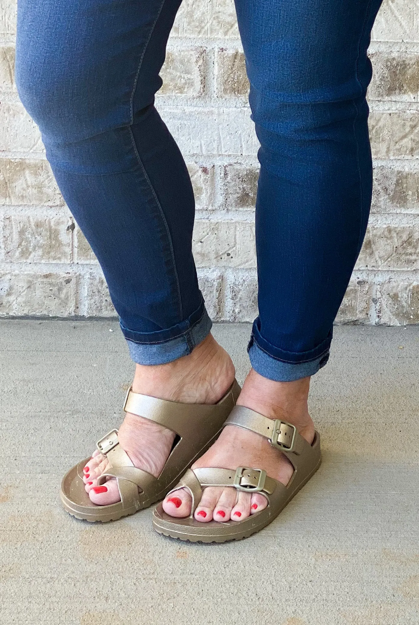 Gold Birkenstocks