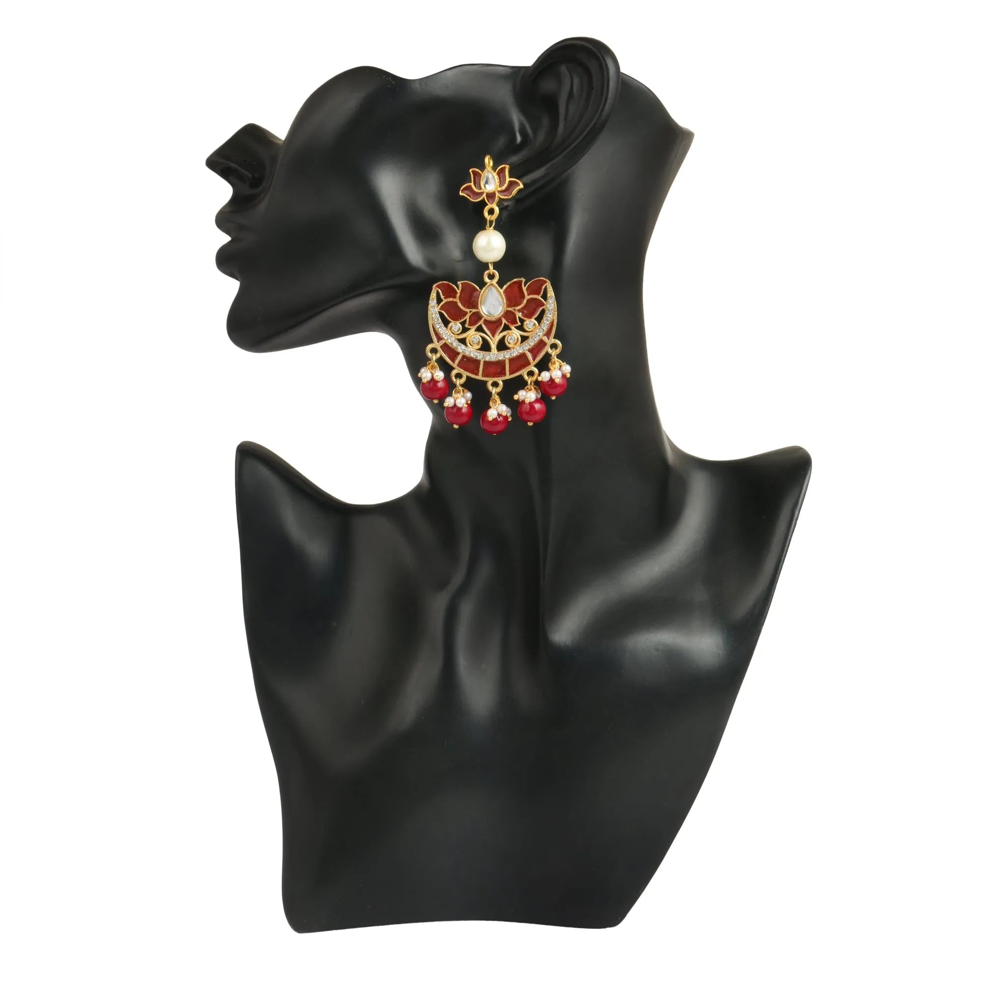 GoldPlated Fashion German Chandbali Hook Dangler Stylish Fancy Party Wear Earrings For Women