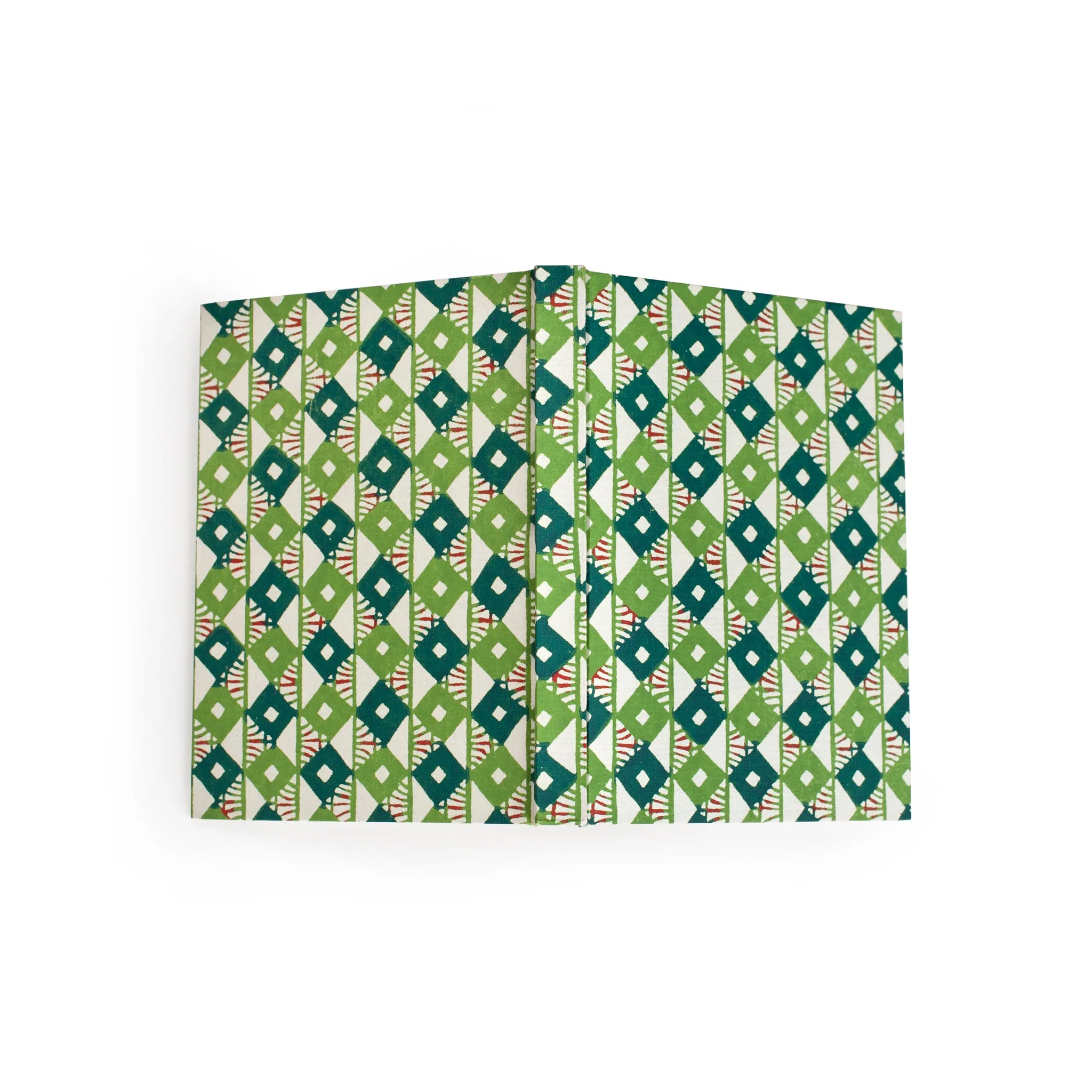 Green Notebook With Geometrical Design