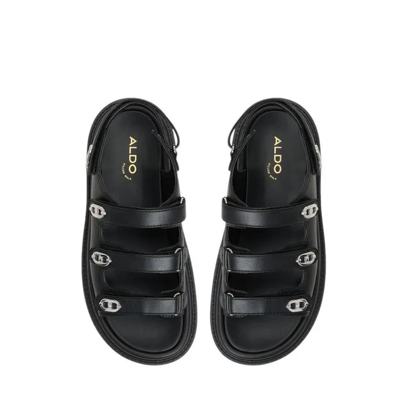 HALENDAR FOOTBED SANDALS - BLACK