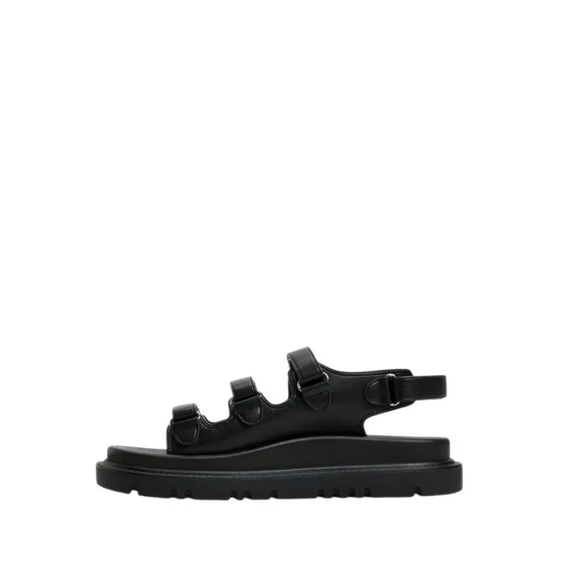 HALENDAR FOOTBED SANDALS - BLACK