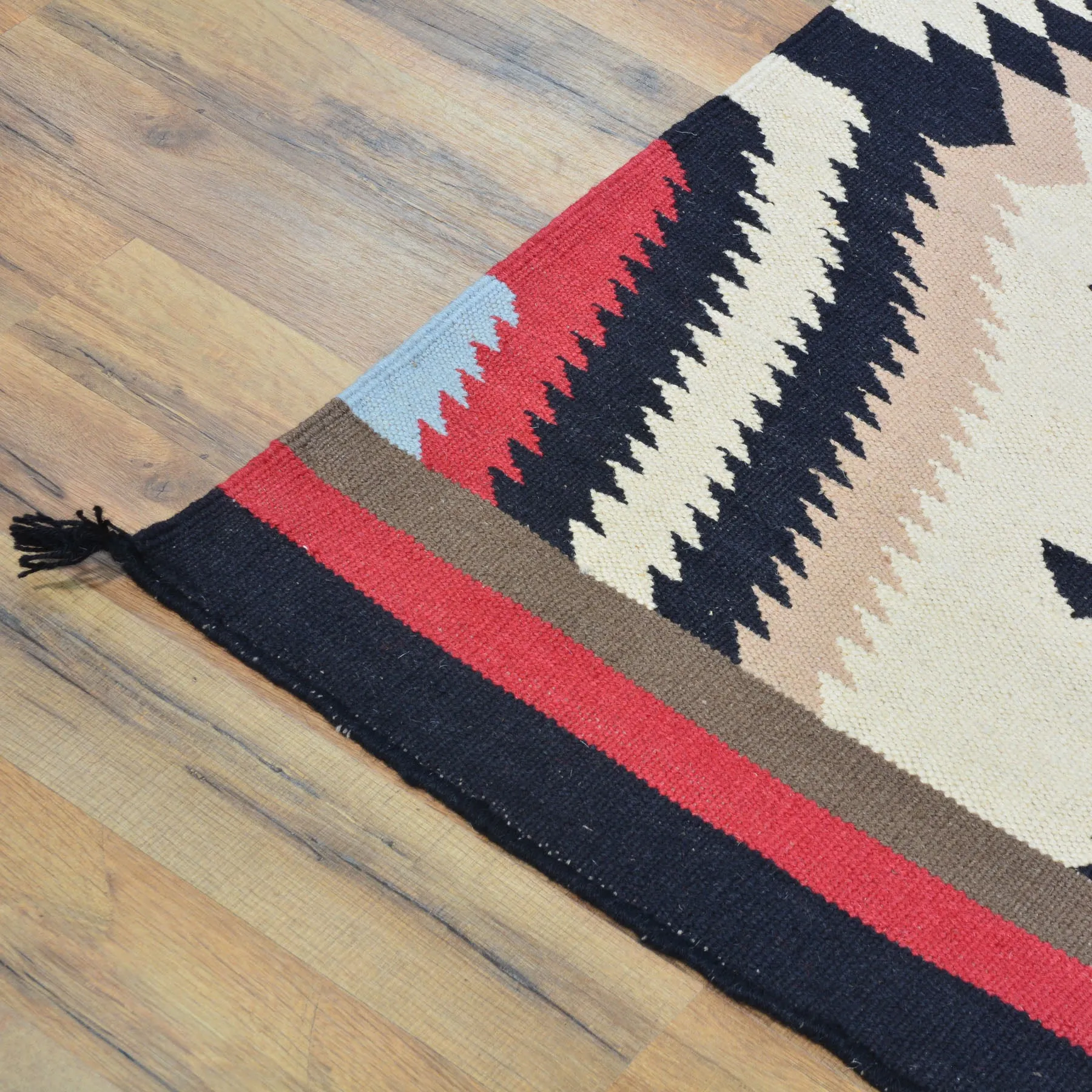 Hand-Woven Reversible Southwestern Design Handmade Wool Kilim (Size 4.2 X 6.0) Cwral-10353