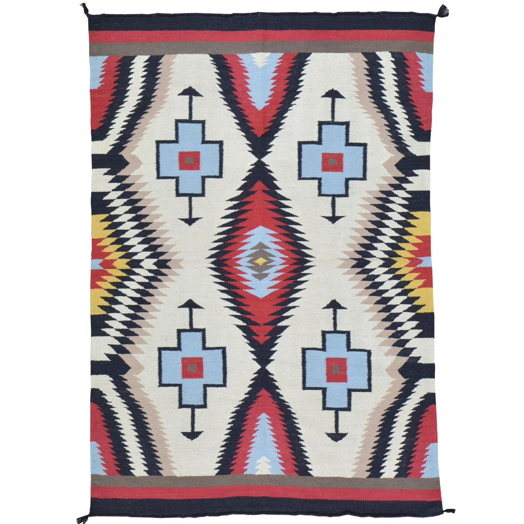 Hand-Woven Reversible Southwestern Design Handmade Wool Kilim (Size 4.2 X 6.0) Cwral-10353