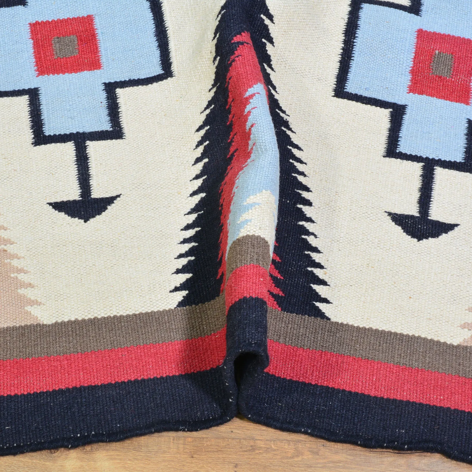 Hand-Woven Reversible Southwestern Design Handmade Wool Kilim (Size 4.2 X 6.0) Cwral-10353