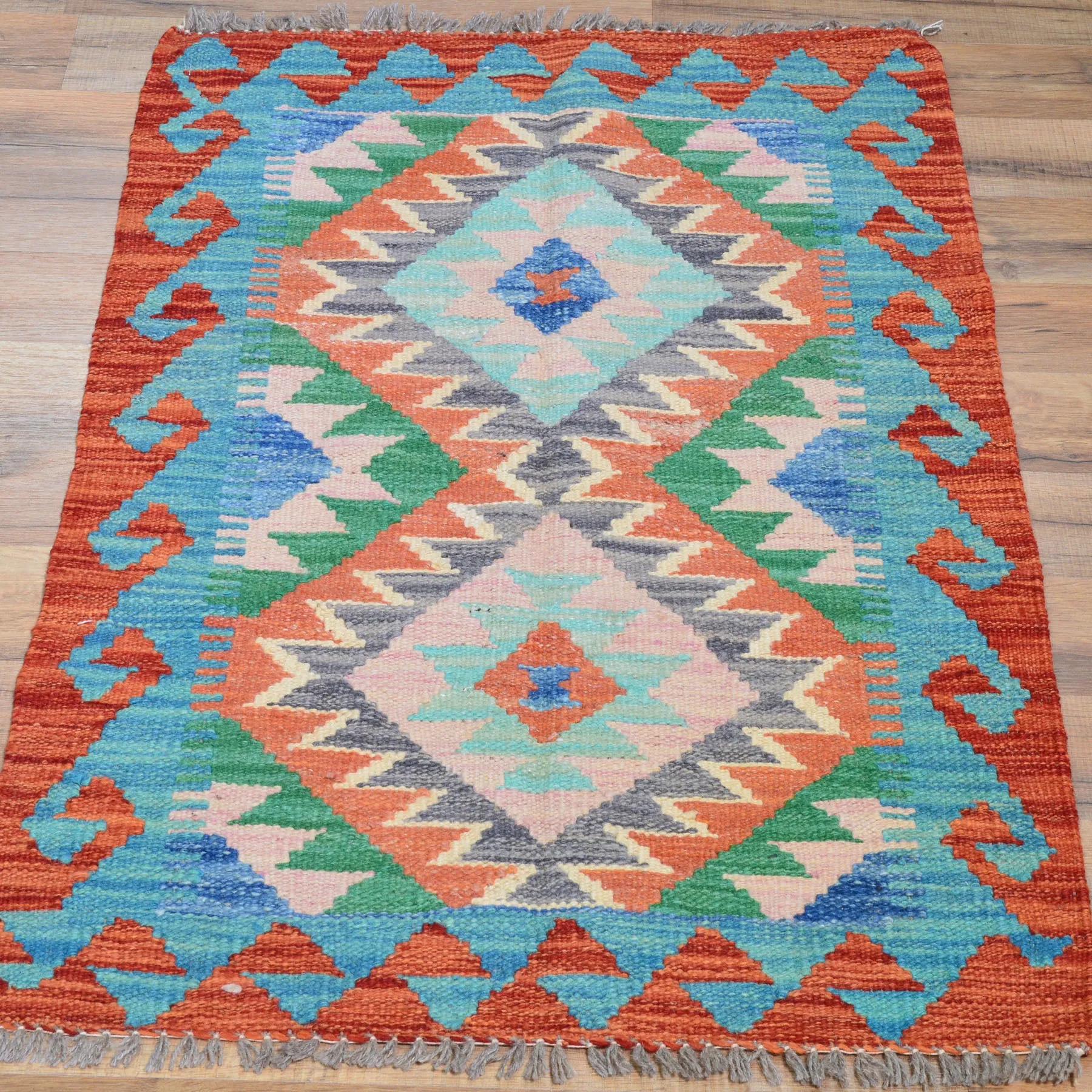 Hand-Woven Southwestern Design Kilim Handmade Wool Rug (Size 2.0 X 3.1) Cwral-9450
