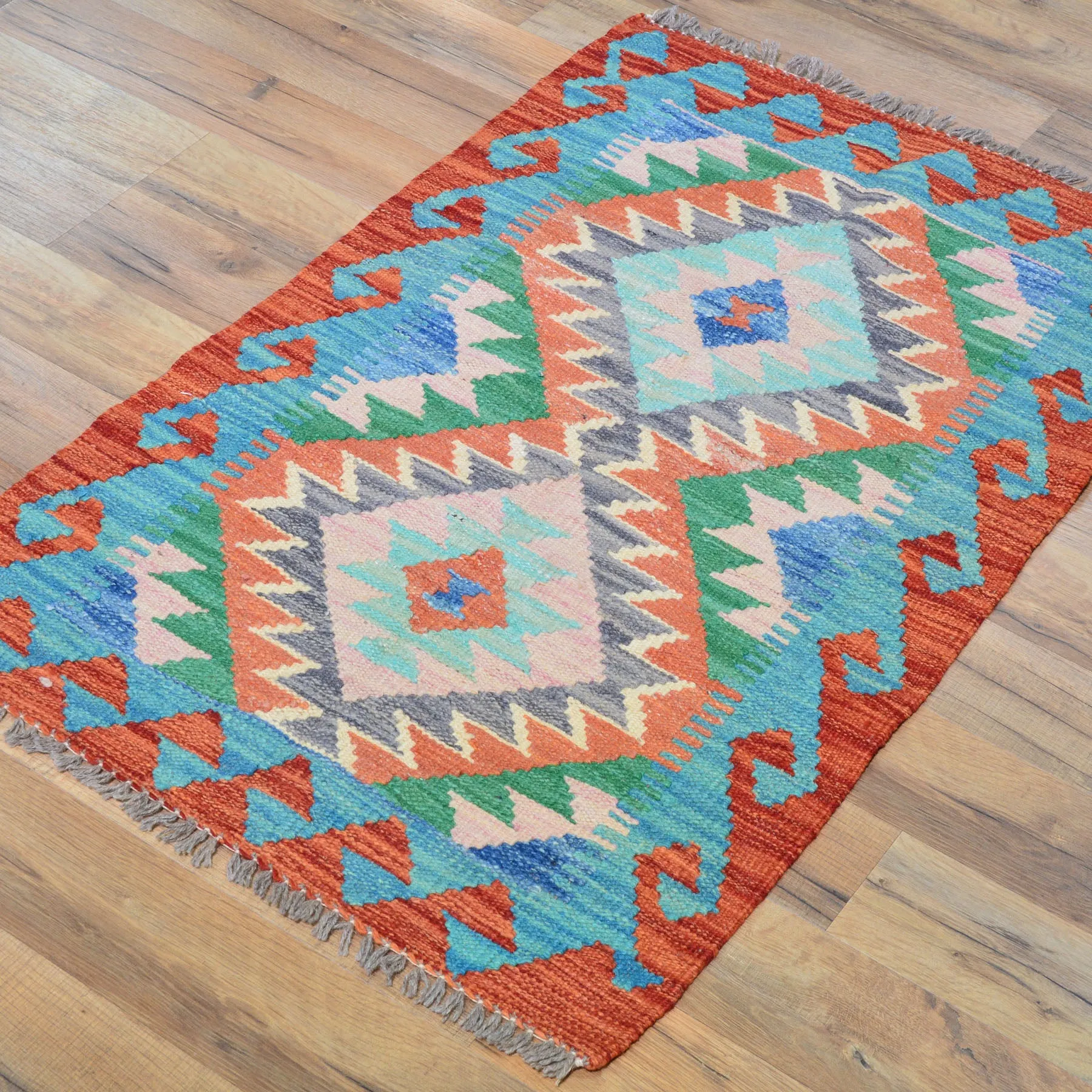 Hand-Woven Southwestern Design Kilim Handmade Wool Rug (Size 2.0 X 3.1) Cwral-9450