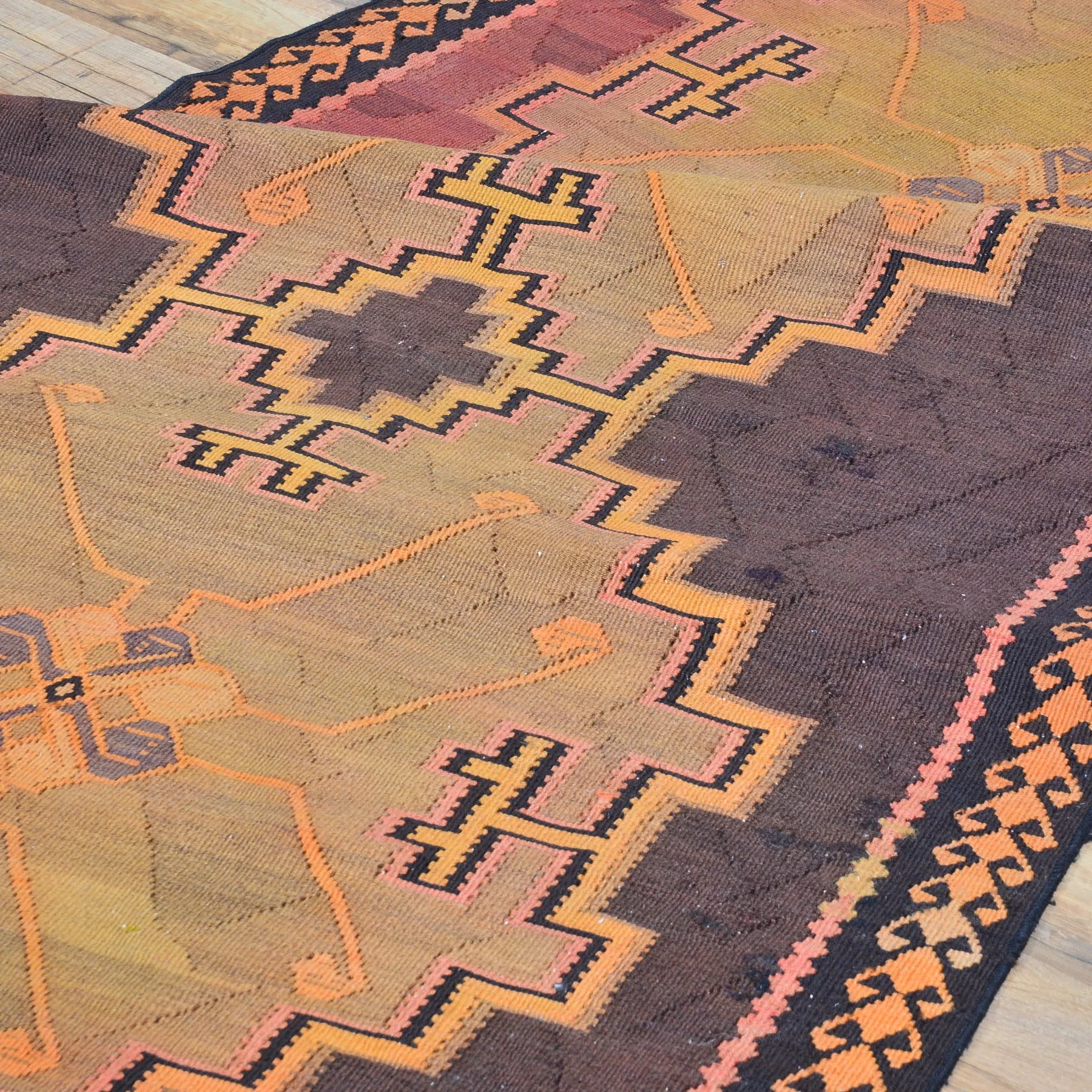 Hand-Woven Turkish Kilim Hallway Runner 100% Wool Flatweave Kilim Rug (Size 2.5 X 10.0) Brrsf-12