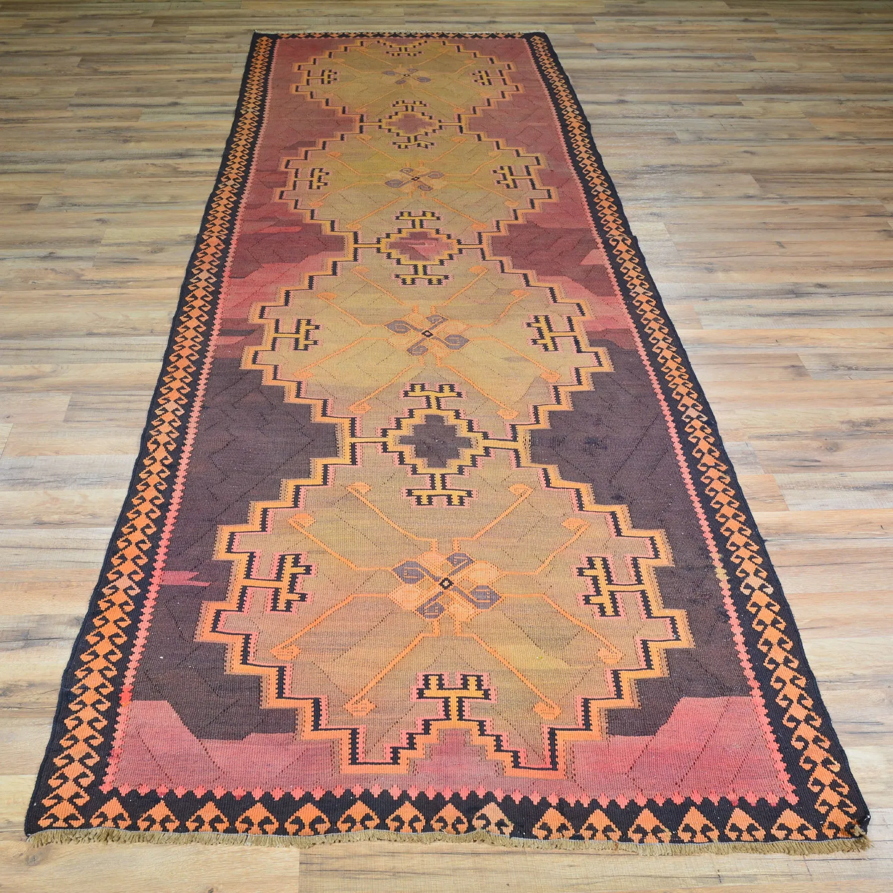 Hand-Woven Turkish Kilim Hallway Runner 100% Wool Flatweave Kilim Rug (Size 2.5 X 10.0) Brrsf-12