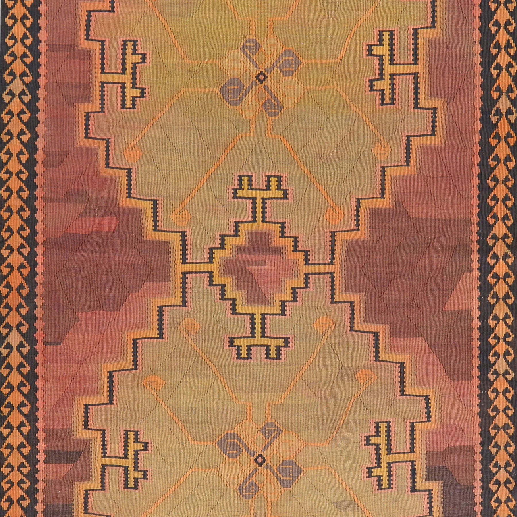 Hand-Woven Turkish Kilim Hallway Runner 100% Wool Flatweave Kilim Rug (Size 2.5 X 10.0) Brrsf-12