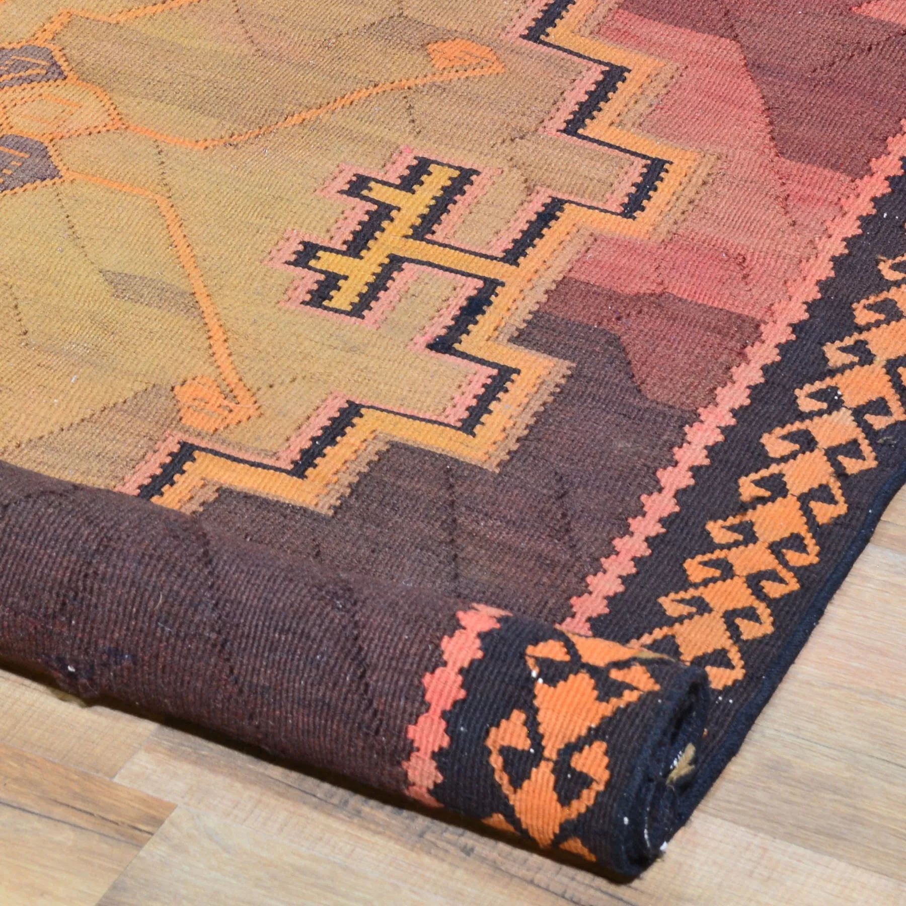 Hand-Woven Turkish Kilim Hallway Runner 100% Wool Flatweave Kilim Rug (Size 2.5 X 10.0) Brrsf-12