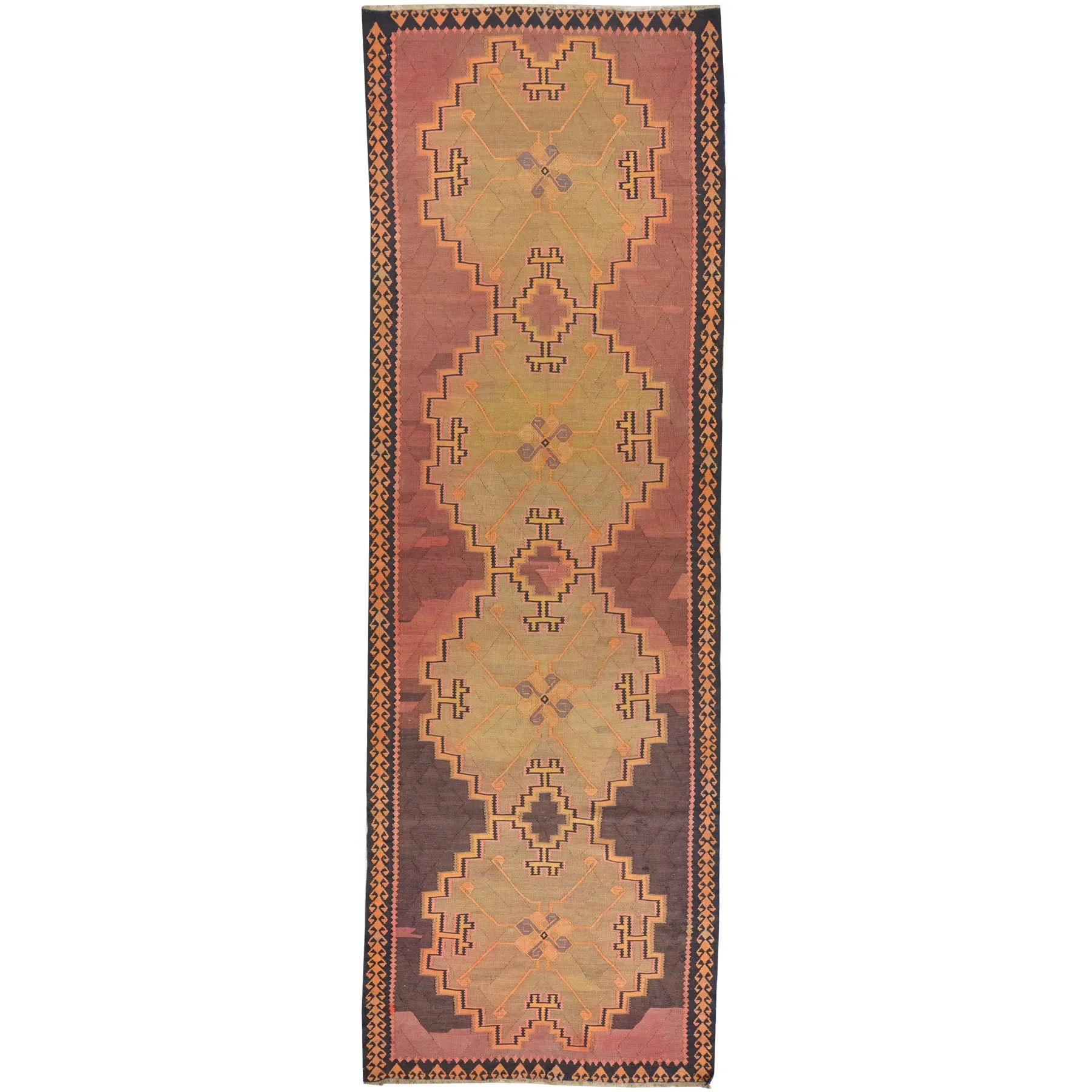 Hand-Woven Turkish Kilim Hallway Runner 100% Wool Flatweave Kilim Rug (Size 2.5 X 10.0) Brrsf-12
