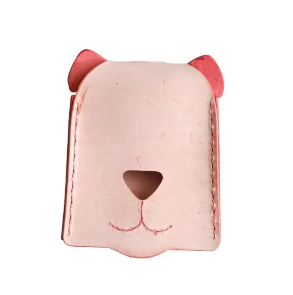 HANDMADE LEATHER CUTE Women Dog Keyring Key Holders CARD Holder PERSONALIZED MONOGRAMMED GIFT CUSTOM Wallet Card Holder keyring