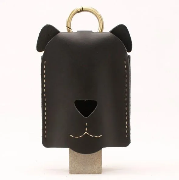 HANDMADE LEATHER CUTE Women Dog Keyring Key Holders CARD Holder PERSONALIZED MONOGRAMMED GIFT CUSTOM Wallet Card Holder keyring
