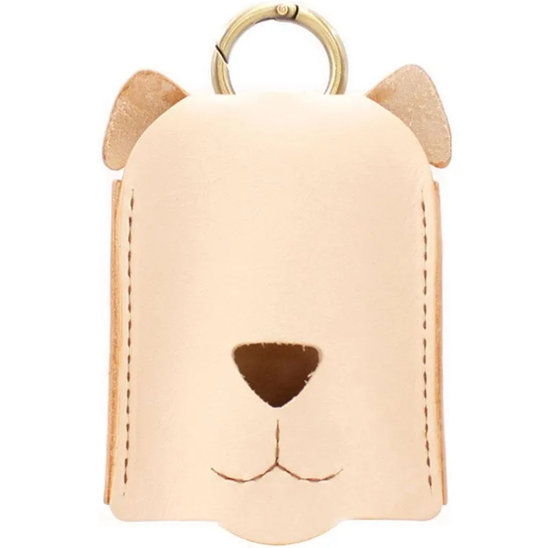 HANDMADE LEATHER CUTE Women Dog Keyring Key Holders CARD Holder PERSONALIZED MONOGRAMMED GIFT CUSTOM Wallet Card Holder keyring